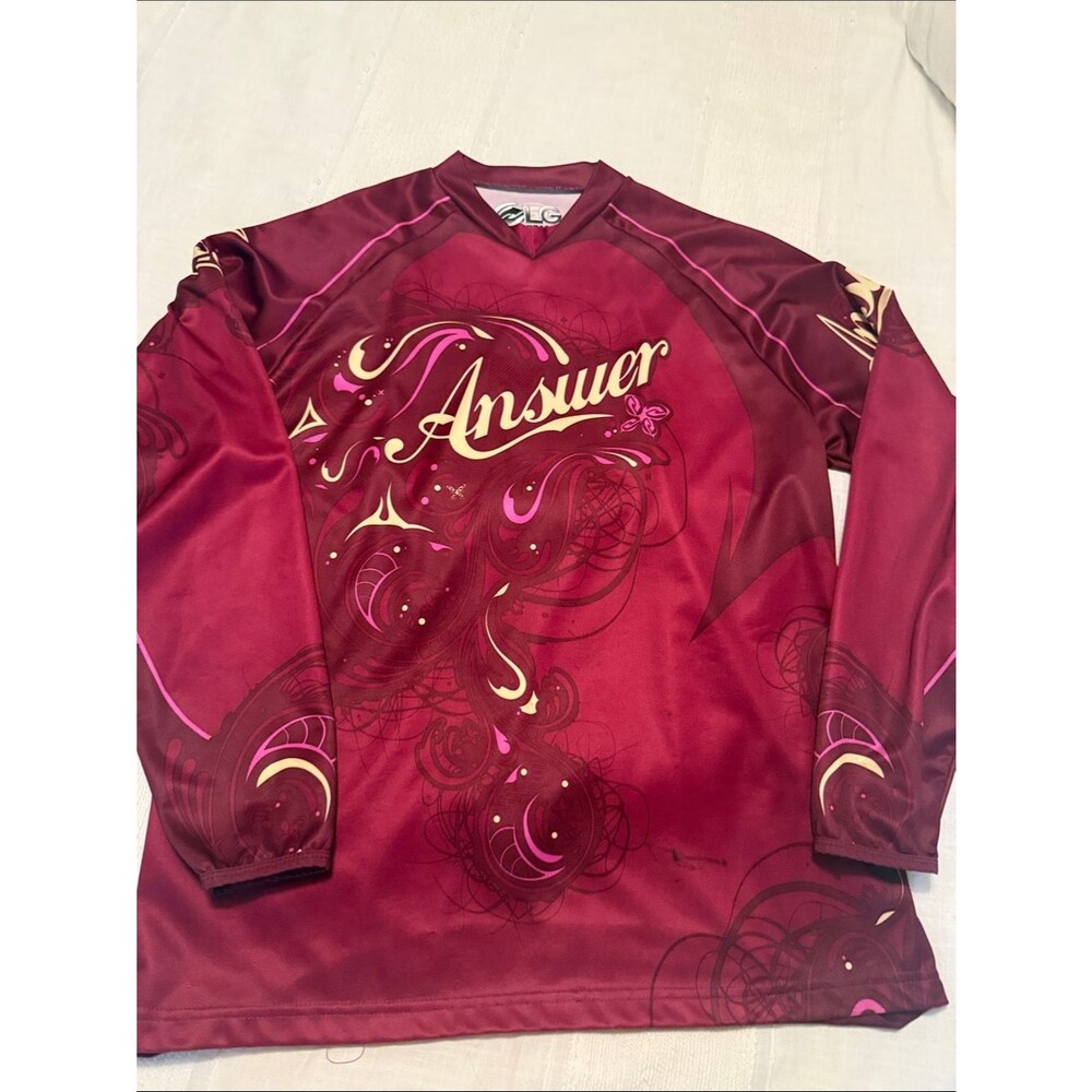 Answer Motocross Jersey in Burgundy with Pink Accents